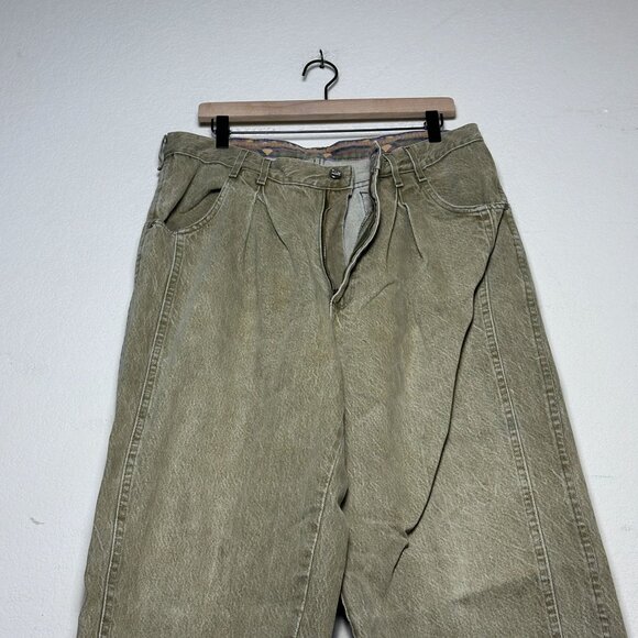 VTG 90s Blues Ally Straight Fit Denim Jean Pant Men 34x32 Beige Streetwear Brown - Picture 6 of 12